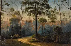 Phillip Lee, (Throwing the Boomerang) 1891, 1891, oil on pulpboard