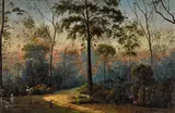 Phillip Lee, (Throwing the Boomerang) 1891, 1891, oil on pulpboard