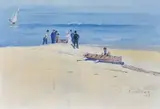 Elioth Gruner, Fisherman, Coogee Beach 1913