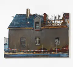Jürgen Noltensmeier, Leipzig II, 2008, Eitempera auf Holz (cut-out)