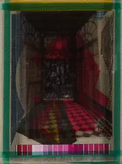 Apotheke by Yudi Noor, 2011, Collage (Folie, Leder, Bindfaden) auf Leinen, sold Mar 2021