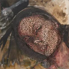 "to much" by Beza, 2009, Öl auf Leinen, sold Oct 2019
