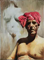 Rolf Ohst, Selbstportrait, 2011, Öl auf Leinwand