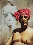Rolf Ohst, Selbstportrait, 2011, Öl auf Leinwand