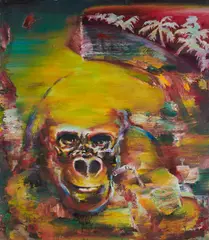 Florian Pelka, Typ, 2007, Öl auf Spanholzplatte