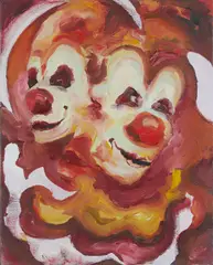Florian Pelka, Masken, 2009, Öl auf Leinwand