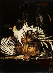 Nathan Peter, Lifelike (fowl), 2011, Bitumen und Öl auf Leinwand