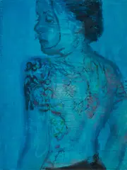 Jochen Plogsties, "27_10" (Tattoo), 2010, Öl auf Leinwand