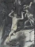 Jochen Plogsties, "35-10" (Detail aus der Allegorie der Erlösung), 2010, Öl auf Leinen