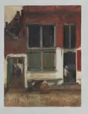 Jochen Plogsties, 8_12 (Straße in Delft), 2012, Öl auf Leinen