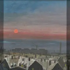 Ulf Puder, Ohne Titel (Stadtlandschaft), Öl auf Hartfaserplatte