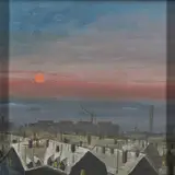 Ulf Puder, Ohne Titel (Stadtlandschaft), Öl auf Hartfaserplatte
