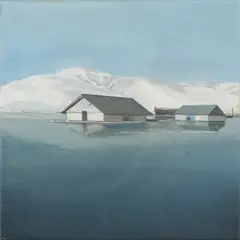 Ulf Puder, Die Berghütte nach Gustave Courbet, 2012, Öl auf Leinwand