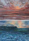 Beza, "Bild I" und "Bild II" aus der "Serie: Water", 2011, Jeweils Öl auf Holz