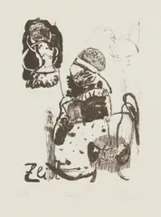 Neo Rauch, "Zeit", 1993, Lithografie auf Bütten
