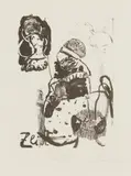 Neo Rauch, "Zeit", 1993, Lithografie auf Bütten