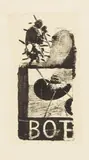 Neo Rauch, "Bote", 1993, Lithografie auf feinem China, aufgewalzt auf festes chamoisfarbenes Velin