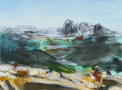 Peter Rusam, "Raschötz am Langkofel", 2008, Öl auf Leinwand