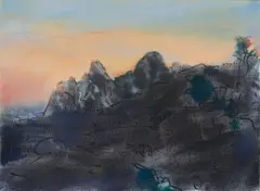 Peter Rusam, "Geisler am Abend", 2008, Öl auf Leinwand