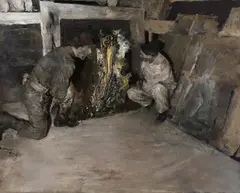 Nicola Samorì, "The Mine", 2013, Öl auf Holz