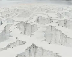 Martin Schepers, Blatt "i" aus der Reihe "Los Angeles", 2007, Bleistift und Pastellkreide auf Papier