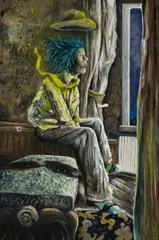 "Homeboy (Comets)" by Moritz Schleime, 2012, Öl auf Leinwand, sold May 2020