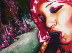 "Thomas in mind" by Sandra Schlipkoeter, 2009, Mischtechnik auf Holz, sold Oct 2019