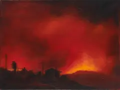 Ohne Titel (Brand) by Rigo Schmidt, 2007, Öl und Acryl auf Leinwand, sold Oct 2020