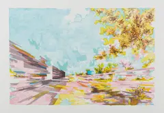 David Schnell, Autobahn, 2011, Farblithografie auf Bütten