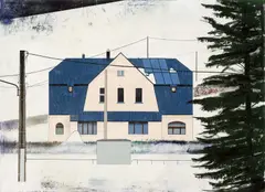 Robert Seidel, Haus im Wald, 2012, Mischtechnik auf Holz