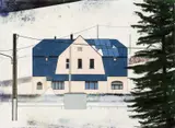 Robert Seidel, Haus im Wald, 2012, Mischtechnik auf Holz