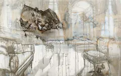 Slava Seidel, (T)Raumtausch, 2007, Tusche auf Leinwand