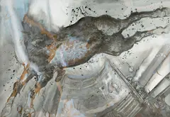 Slava Seidel, Die Kuppel 07, 2008, Sepiatusche auf Leinwand