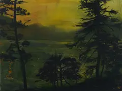 Claus Stabe, Landschaft, 2006, Öl auf Holz