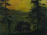 Claus Stabe, Landschaft, 2006, Öl auf Holz