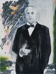 Jan Stieding, "TMB", 2007, Öl und Lack auf Packpapier