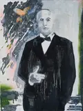 Jan Stieding, "TMB", 2007, Öl und Lack auf Packpapier