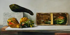Stefan Stößel, Ohne Titel (Zierkürbisse), 2013, Acryl auf Leinwand