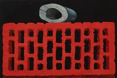 Stefan Stößel, "Knochen auf Stein", 2004, Acryl auf MDF-Platte