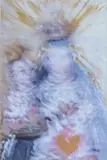 Annelies Štrba, "Madonna 81", 2010, Pigmentdruck auf Leinwand, die Ränder mit Gold bemalt