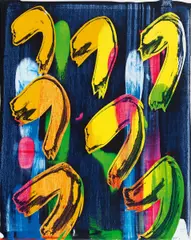 Christine Streuli, "Impuls #1 - #8", 2013, Mischtechnik auf Leinwand