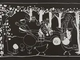Tal R, Ohne Titel, 2005, Linoldruck auf RIVES (Wasserzeichen)