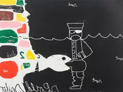Tal R, Ohne Titel, 2006, Farbholzschnitt auf Papier