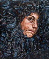 Alex Tennigkeit, "Selbst als Allegorie: Das Schandmäskchen", 2010, Öl auf Leinwand