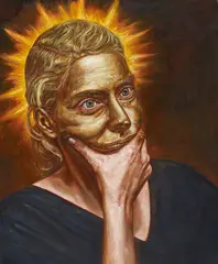 Alex Tennigkeit, "Selbst als Allegorie: Zwischen Wahn und Sinn ist - mittendrin", 2011, Öl auf Leinwand