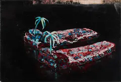 Kathrin Thiele, Ohne Titel (Luftmatratzen), 2008, Acryl auf Leinwand