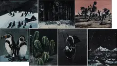 Kathrin Thiele, Dead end friends (7-teiliges Konvolut), 2011, Öl auf Holz