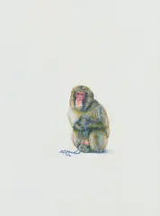 Joe Biel, "Monkey (Rosary)", 2009, Wasser- und Latexfarbe auf Holz
