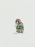 Joe Biel, "Monkey (Rosary)", 2009, Wasser- und Latexfarbe auf Holz
