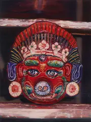 "Mask" by Dimitris Tzamouranis, 2009, Öl auf Kupfer, sold Jan 2021
